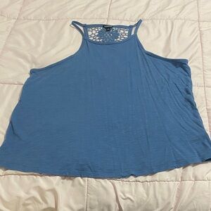 Torrid Blue Crochet Back Tank Top
